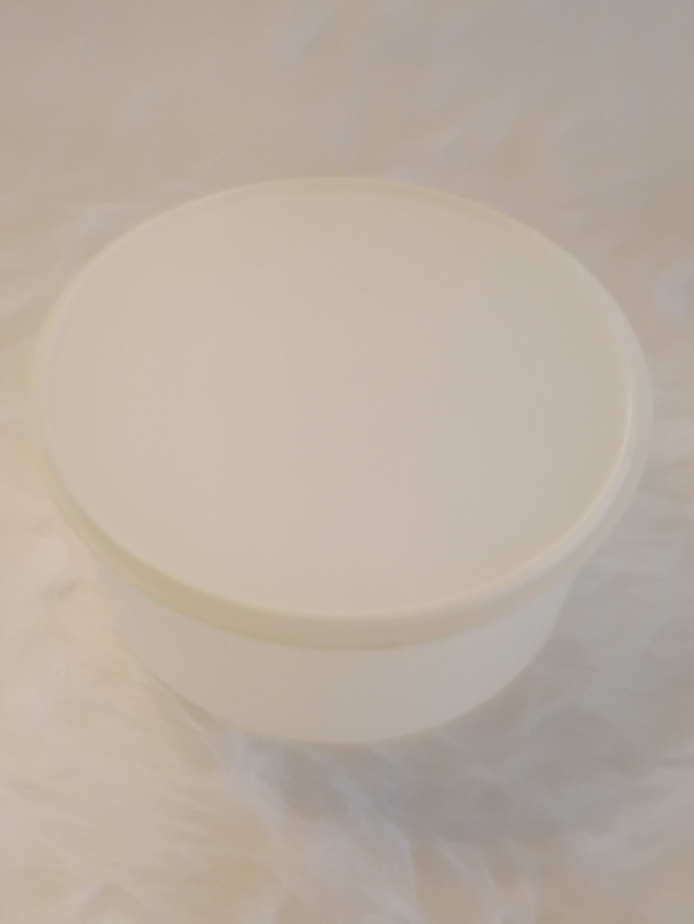 Tupperware Vintage White Round Storage Container with Lid